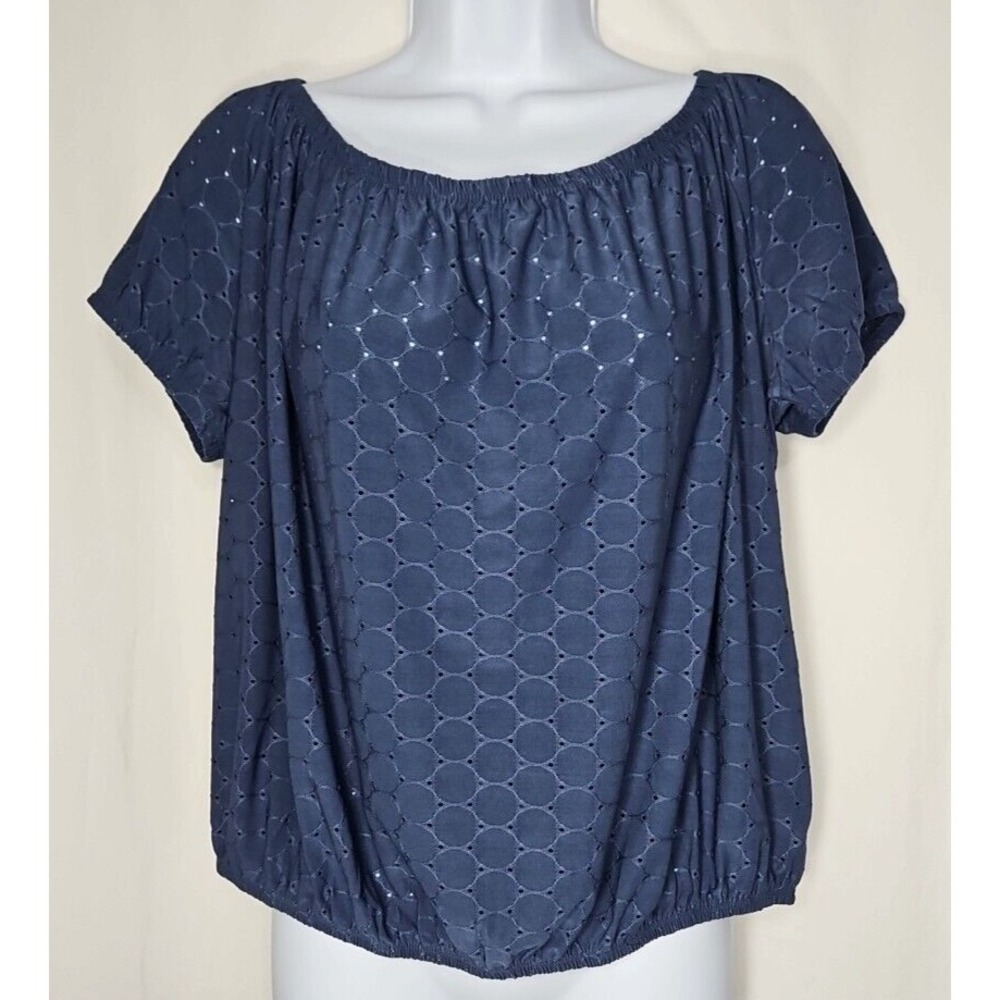 Kim & Cami‎ Women's Blue Short Sleeve Pullover Blouse Size Small NWOT
